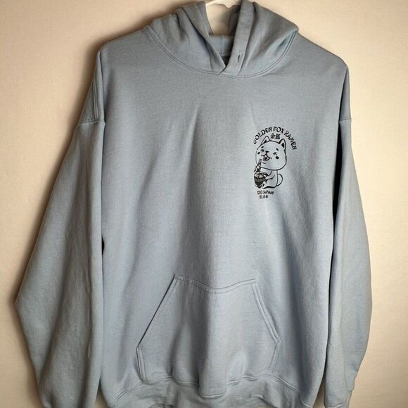 SCW Golden Fox Ramen Hoodie Tokyo Japan Light Blue Unisex Size Large - Picture 1 of 5